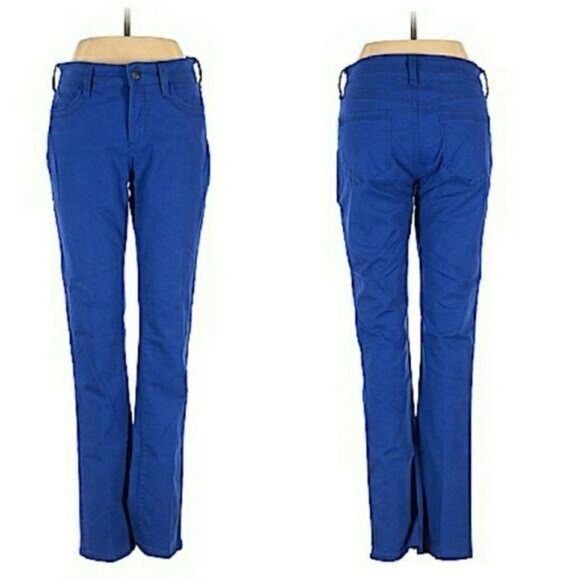 NYDJ Denim - NYDJ Jeans Samantha Slim Fit Colored Blue Mid Rise Straight Leg Lift Tuck Sz 2P